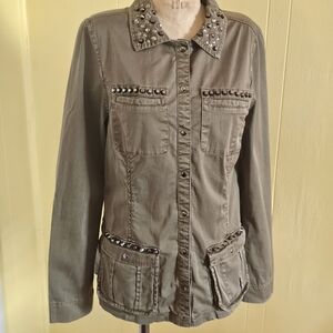 Guess Studded Olive Green Women's Jacket